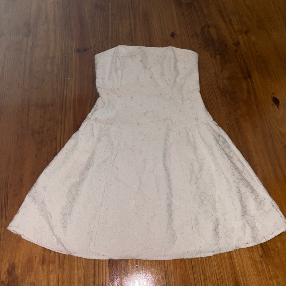 Lilly Pulitzer Strapless White Lace A-Line Dress Size 2